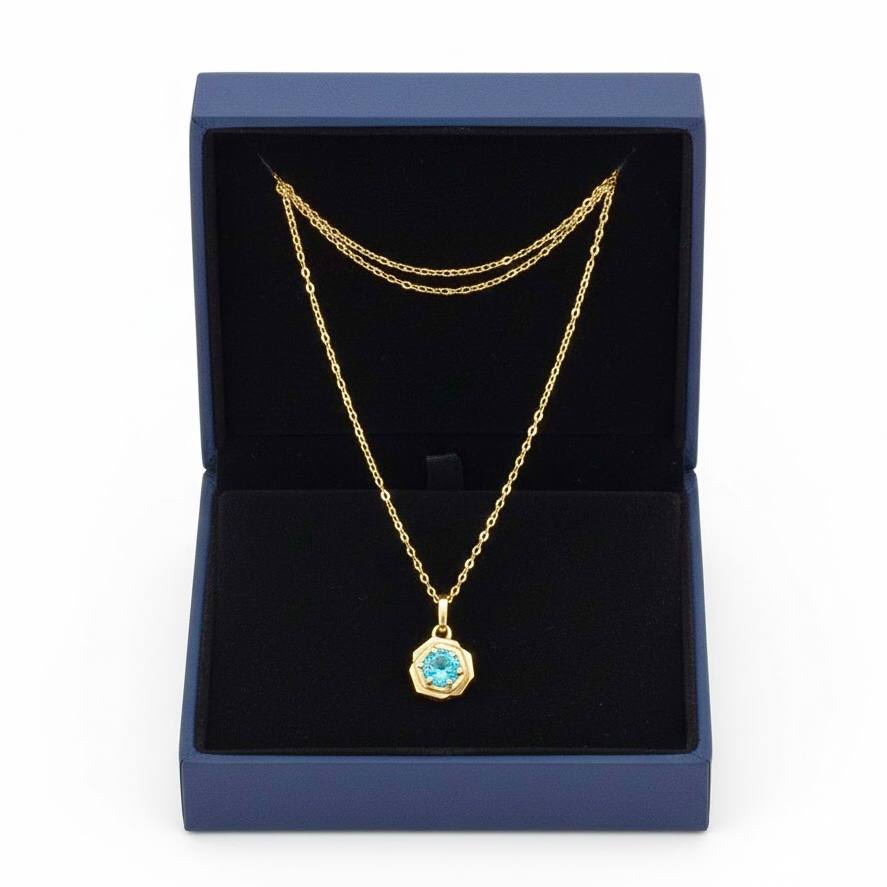 ROSE BLUE ZIRCORN NECKLACE