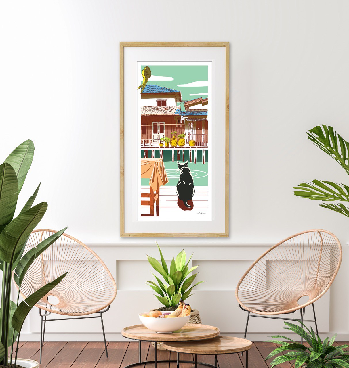 A3 size Art Print Cat by River