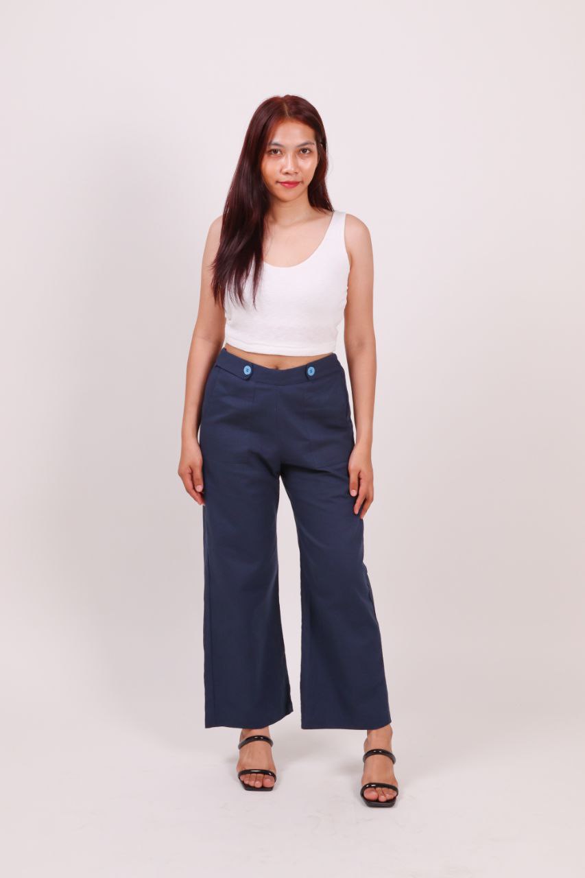 Wide-leg pants L Dark Blue