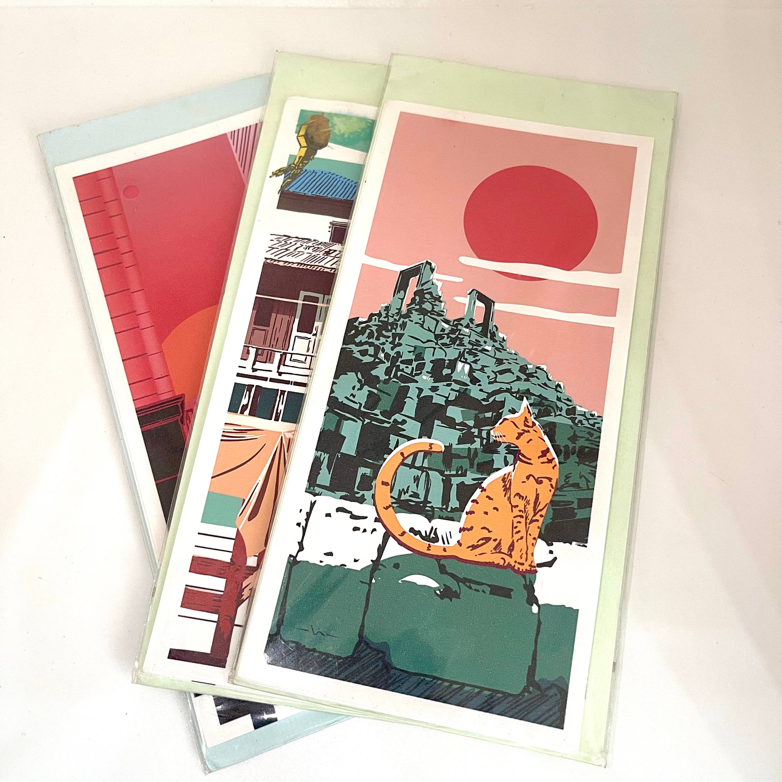 A5 size postcards set #catsinkh
