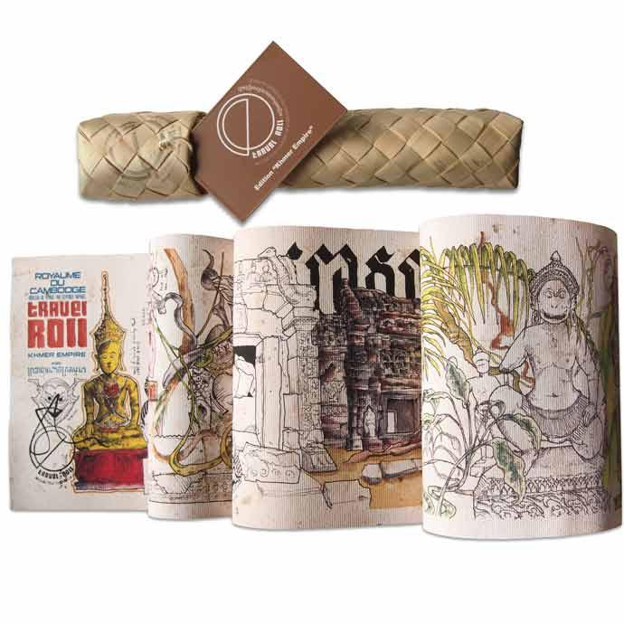 Roll Khmer Empire, illustration on canvas print 152 x 17 cm.