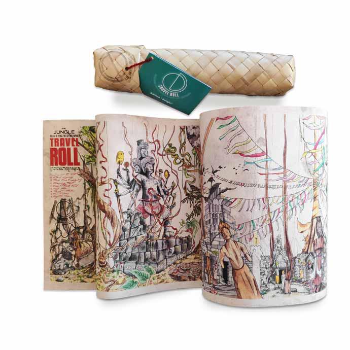 Roll Jungle, illustration on canvas print 152 x 23 cm