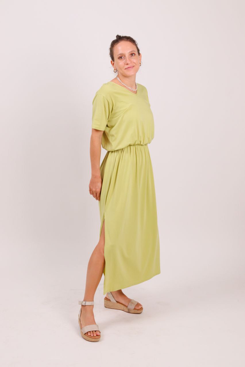 Long Dress Cotton Jersey XL Green