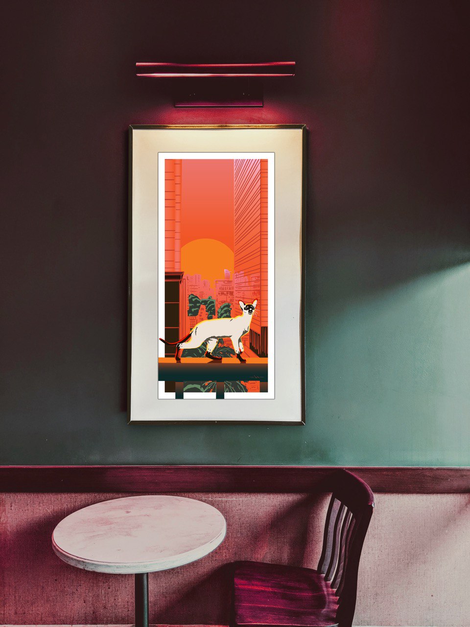 A3 size Art Print Cat on the Balcony