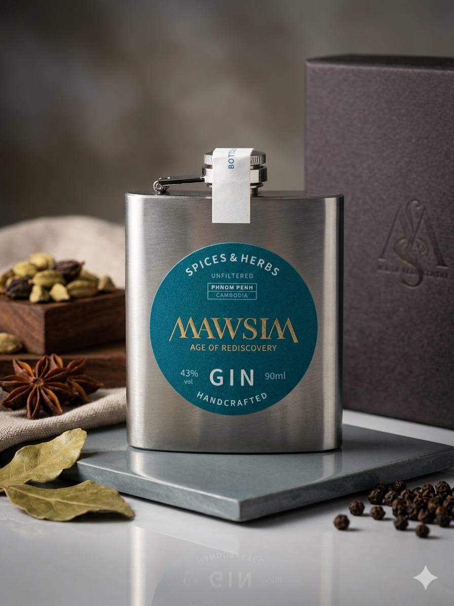 MAWSIM GIN SPICES & HERBS Hip Flask 90ml