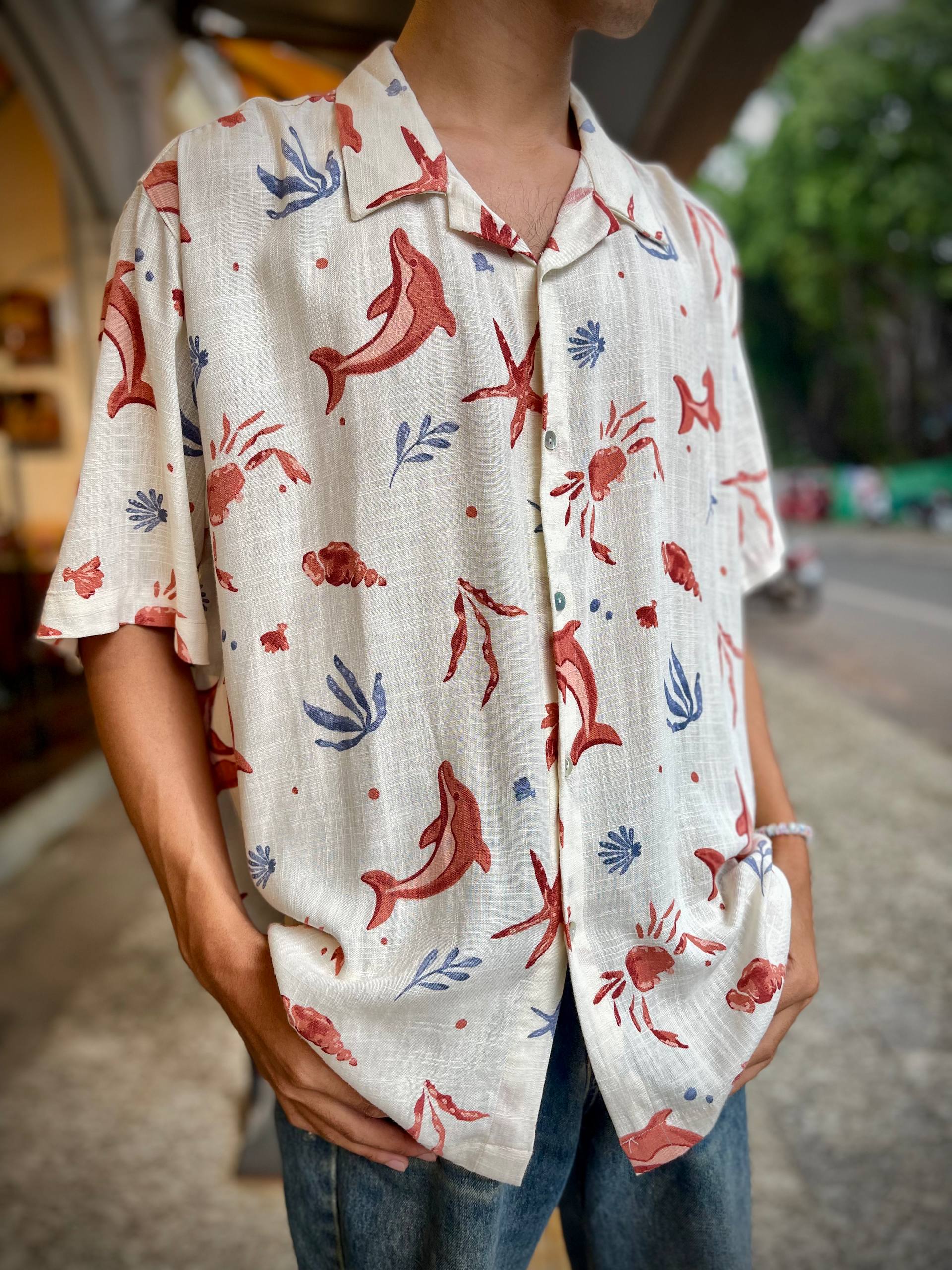 MEN'S: SHORT SLEEVE SHIRT-BEACH-L