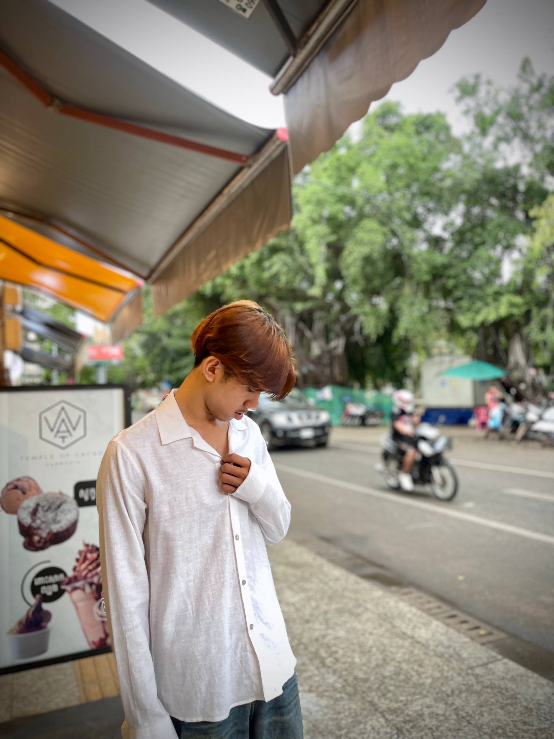 MEN'S: LONG SLEEVE SHIRT-WHITE-XL