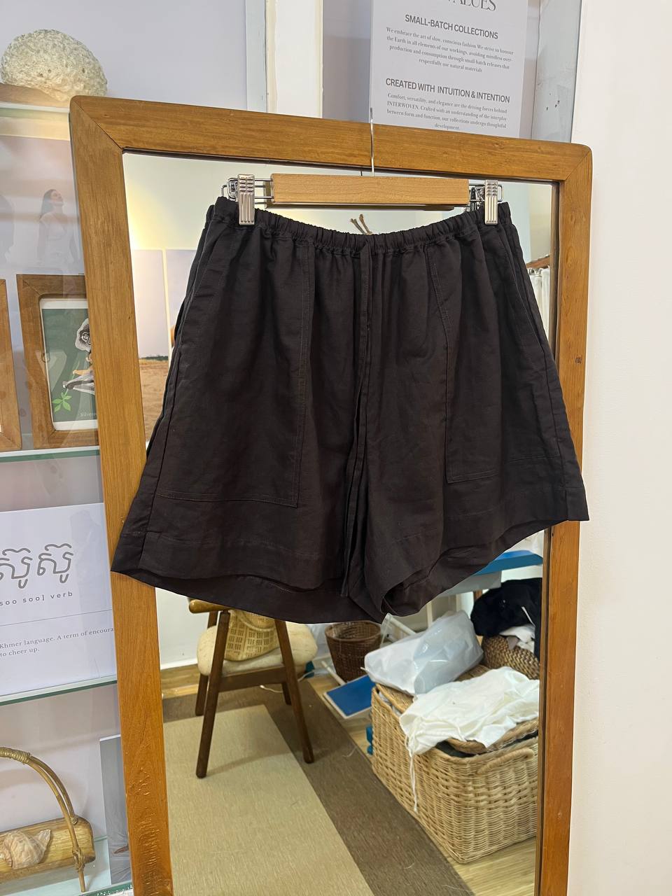 Everyday Shorts-Cacao Linen-Size S
