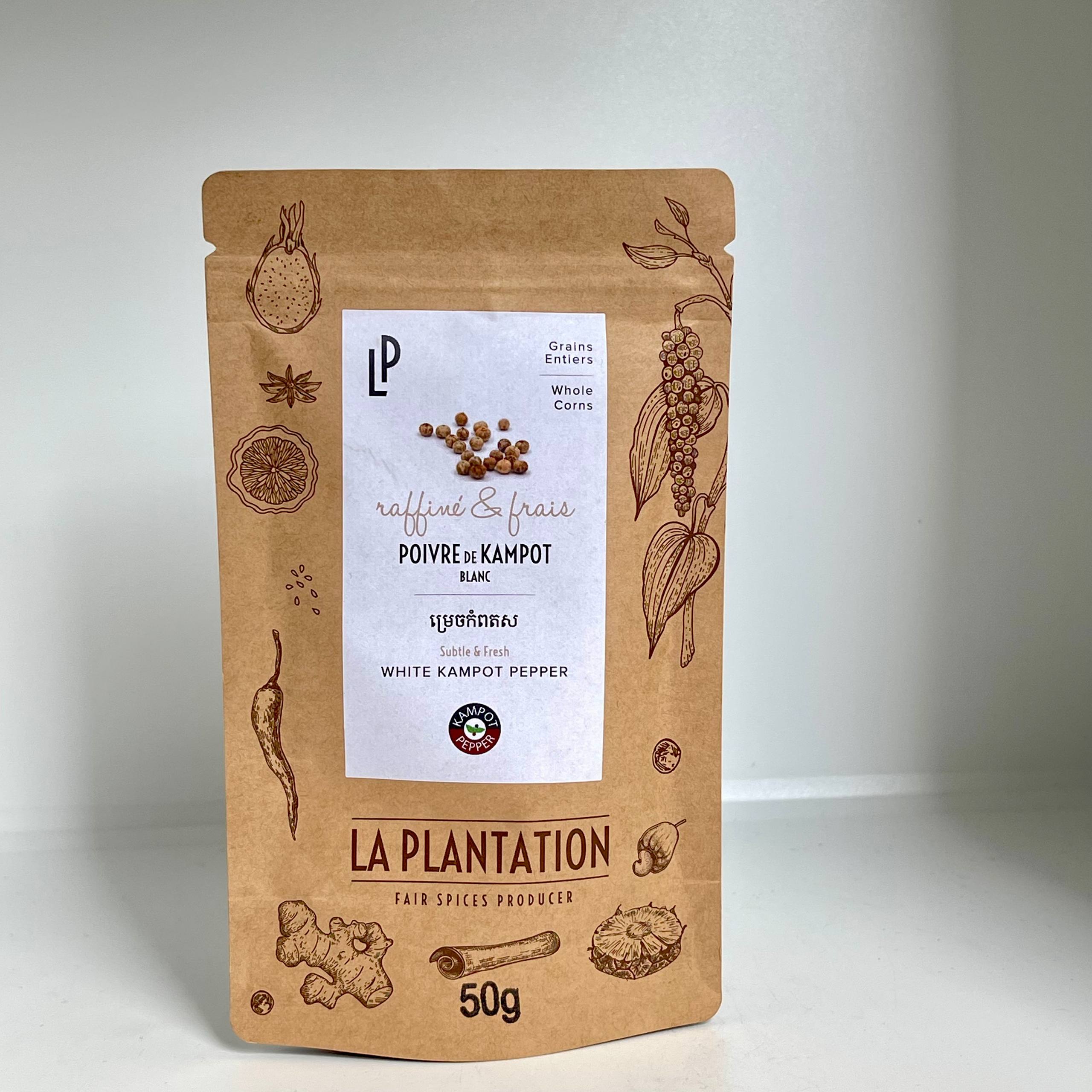 White Kampot Pepper 50g Recycle paper