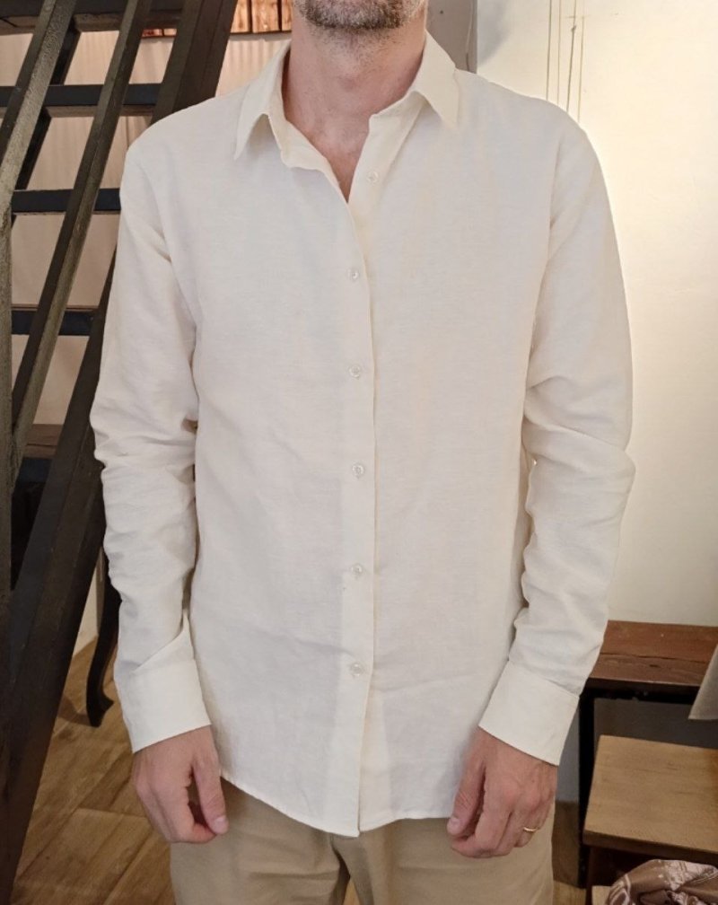 Men's Double Collar Long Sleeve Shirts Size S