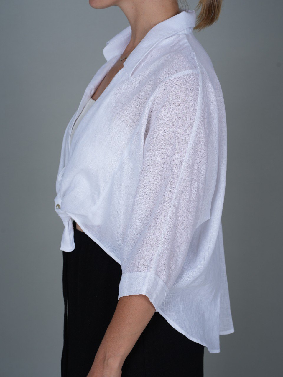 Boyfriend Shirt-The Effortless-Light White Cotton-One Size - photo 2