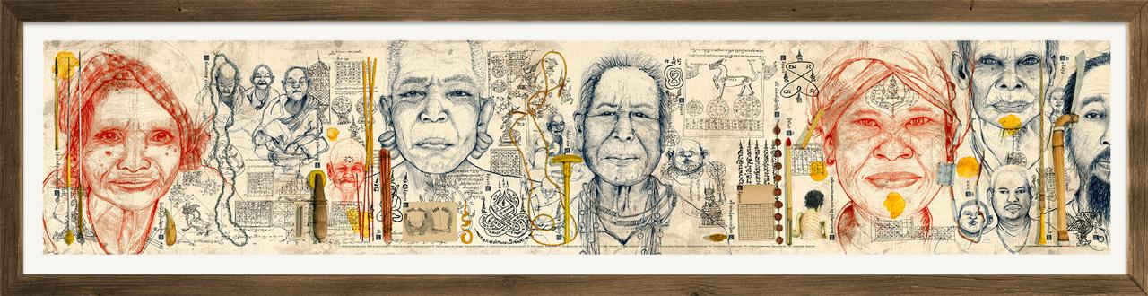 Frame Roll Yantra (small edition), illustration on canvas print 100 x 20 cm