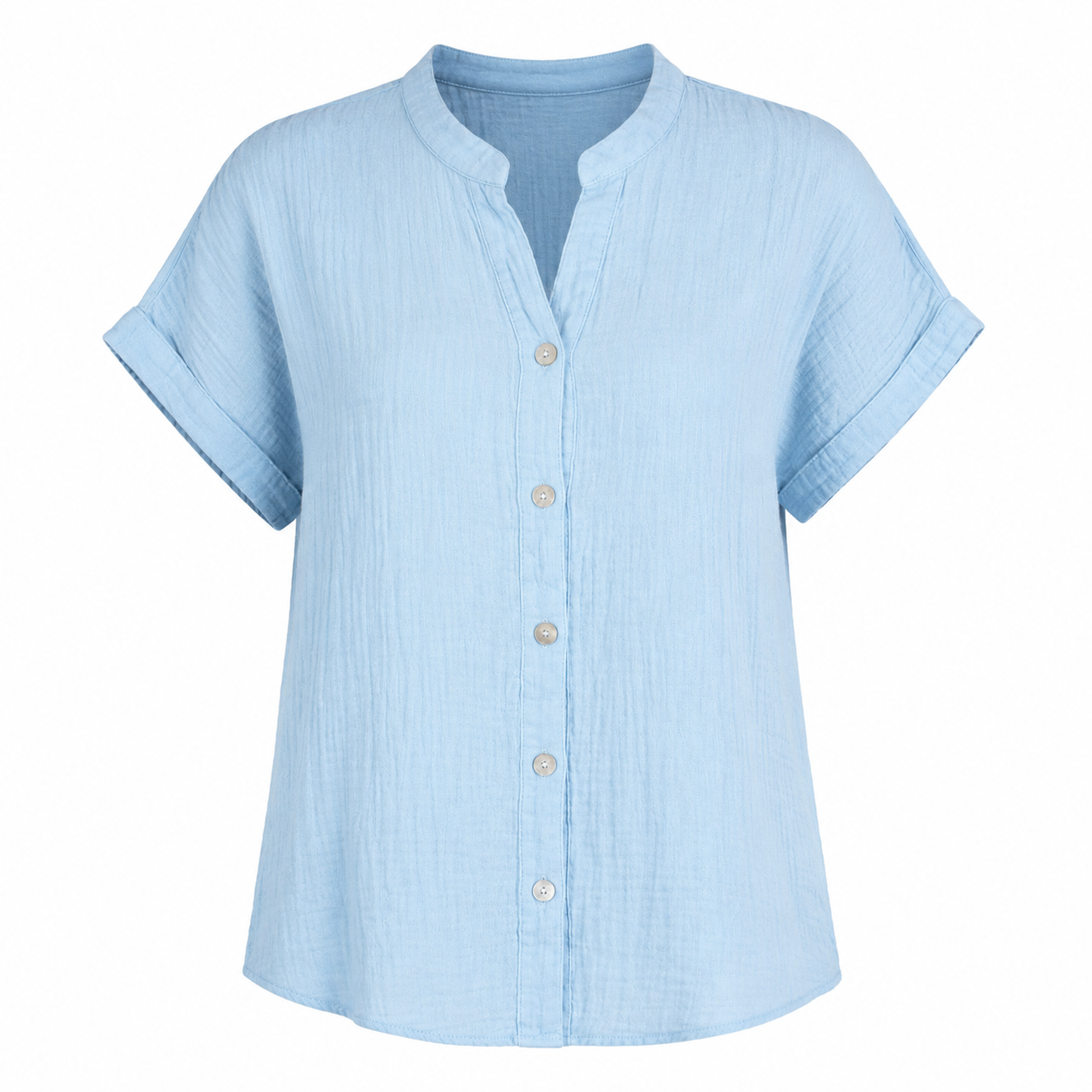 Shirt-The Collarless-Bluesky Muslin-One Size