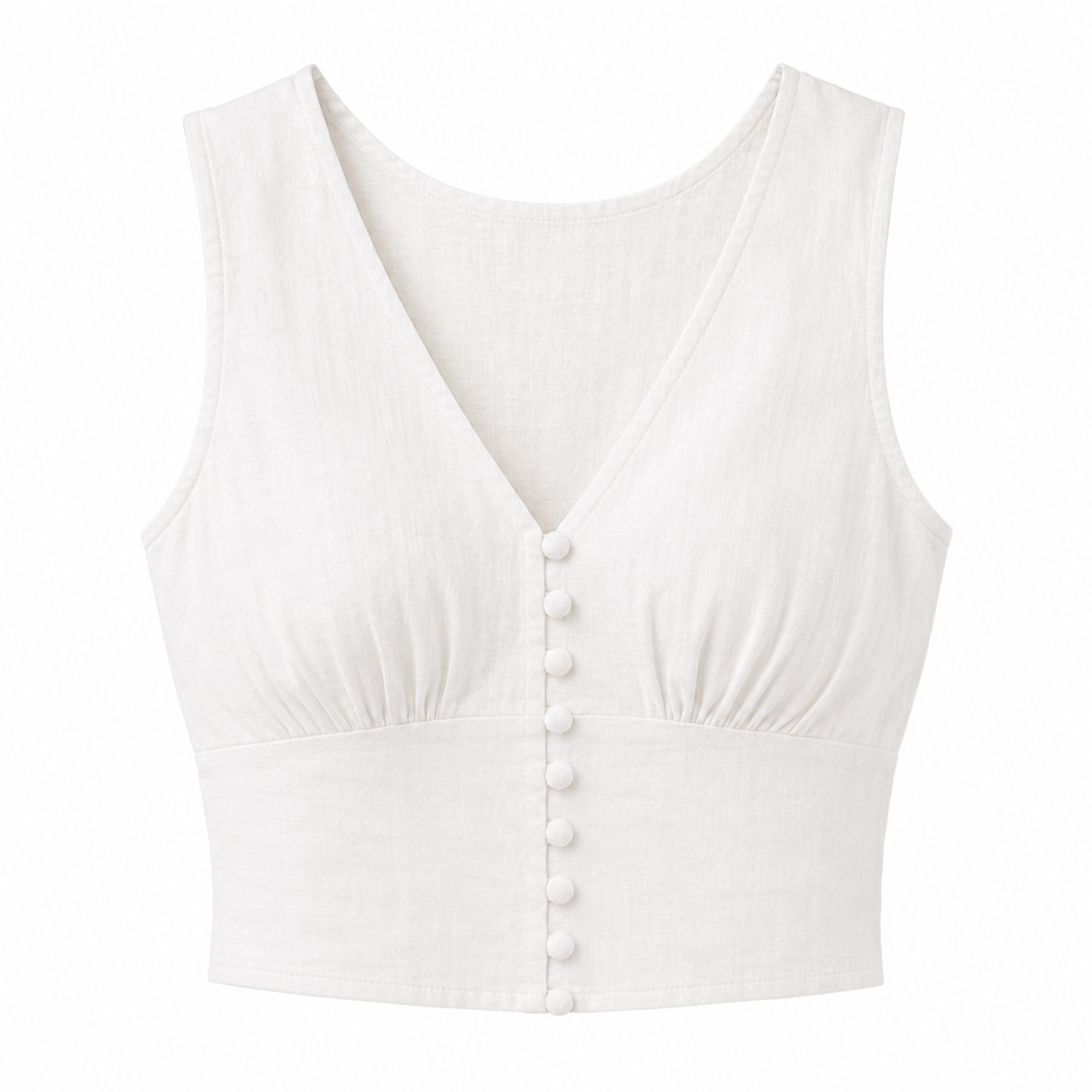 Button Crop White Size XS